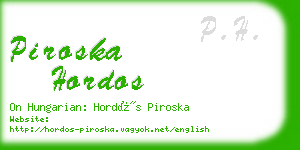 piroska hordos business card